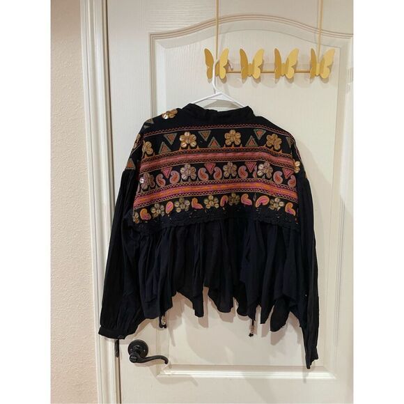 Free People Embroidered lightweight jacket NWOT - Picture 9 of 10